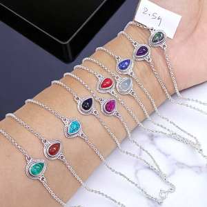 Multi Gemstone Silver <b>Fine</b> <b>Bracelet</b> 925 Sterling Silver <b>Bracelets</b> Wholesale Price Silver Jewelry - Product Image 3