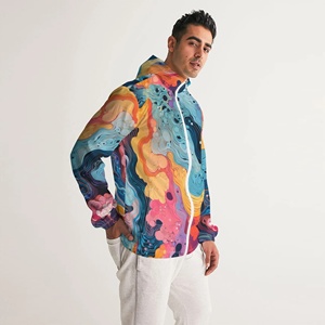 เสื้อฮู้ดมีซิปขนาดใหญ่พิเศษพิมพ์โลโก้ได้ตามต้องการเสื้อผ้าระบายอากาศได้ดีผลิตจากโพลีเอสเตอร์100% - Product Image 1