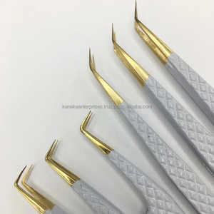 Pinces à épiler professionnelles pour extensions de cils en gros, type L, acier inoxydable 3D, logo personnalisé, toutes les couleurs pour utilisation en salon - Product Image 3
