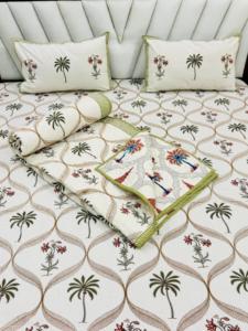 Juego de ropa de cama Estilo moderno Acolchado Reversible Edredón de cama doble con estampado Jaipuri Juego de sábanas de tamaño tipo de cama - Product Image 4