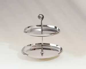 Vaisselle à deux étages accessoire de dessert support à gâteau en métal pour fête de mariage fêtes de mariage hôtels support à gâteau par décor impex - Product Image 1