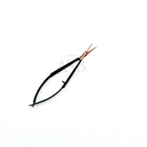 Ciseaux à cuticules en acier inoxydable noir et or rose, ciseaux multifonctionnels droits pour sourcils, manucure, ciseaux à ressort avec pointe de lame tranchante - Product Image 5