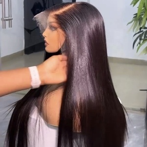 Bất HD Ren Thô Việt Nam Siêu Đôi Rút Ra Tóc Giả Tóc Con Người Trong Suốt Ren Phía Trước Sdd Việt Nam Xương Thẳng Tóc Giả - Product Image 1