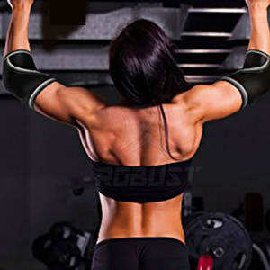 ปลอกรัดข้อศอกทำจากนีโอพรีนขนาด7มม. ปลอดภัยไม่ลื่นสำหรับฟิตเนสแบบแข็งแรงโลโก้ตามสั่ง - Product Image 4