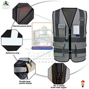 เสื้อกั๊กนิรภัยแบบมีไฟ LED กันน้ำ ANSI Class 1 รุ่นใหม่ ไซส์ใหญ่ ระบายอากาศได้ดี ผลิตจากโพลีเอสเตอร์ แห้งเร็ว รับสกรีนโลโก้ คุณภาพสูง - Product Image 3