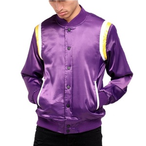 100% poliéster personalizado Varsity bordado acolchado forrado hombres personalizado béisbol bombardero Varsity chaqueta de satén para hombres - Product Image 1