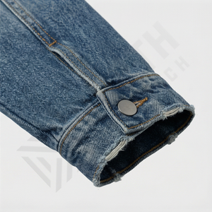 Veste en jean bleu classique pour homme, vêtement de rue décontracté et élégant, coupe ajustée, veste élégante à manches longues - Product Image 6