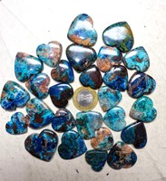 Haute qualité Shattuckite coeur pierre précieuse haute qualité Azurite Shattuckite pierre en vrac bijoux polis pour lot de cristal en gros