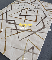 Tapis turcs modernes en polypropylène tissé jacquard à la machine, avec envers en jute de haute qualité, résistants aux taches, à poils longs