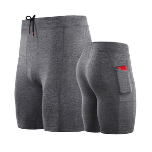 Pantalones de chándal deportivos para hombre, pantalones cortos de entrenamiento deportivo de secado rápido de alta elasticidad, pantalones ajustados de compresión para gimnasio y correr de cinco puntos - Product Image 3