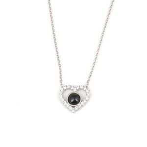 Siyah Ta 925 Ayar Gm KolyeDetayl Kalp Modeldeal HediyeHeart ekli - Product Image 2