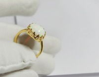 Bague de fiançailles en argent sterling 925 avec opale éthiopienne naturelle en gros, sertie en bélière, pierre précieuse multi-feu, style vintage, tiers
