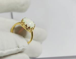 Bague de fiançailles en argent sterling 925 avec opale éthiopienne naturelle en gros, sertie en bélière, pierre précieuse multi-feu, style vintage, tiers - Product Image 1