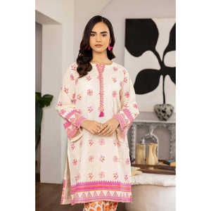 Conjunto Coordinado Rosa con Estampado Dobby para Mujer, Decoración con Plumas Bordadas, Uso Diario, Dos Piezas, Top, Largo por Encima de la Rodilla, Talla XS - Product Image 4