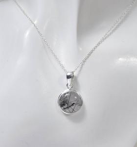 Colgante de moda hecho a mano de rutilo negro, colgante de piedras preciosas de Plata de Ley 925, joyería, colgante de diseñador de forma ovalada, regalo para ella - Product Image 2