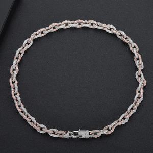 20 MM Miami Cuban Chain Necklace Iced Out moissanite Diamond Silver / rose Gold Plated Necklace Fashion Jewelry for Party - Product Image 2