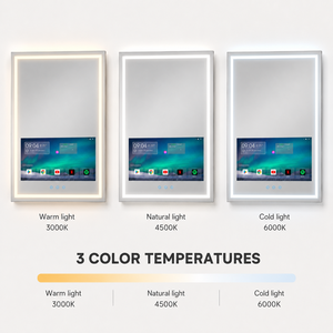 Kingstin Espejo TV LED de Vidrio HD Sin Marco <span class=keywords><strong>para</strong></span> Baño, Pantalla Táctil con App Inteligente, Tamaños 100% Personalizados - Product Image 3