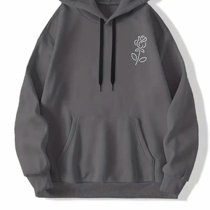 Sudadera con capucha bordada con rosas personalizadas, diseño de forro polar suave, crea tu propio logotipo, elige color y texto, ropa de calle elegante y acogedora - Product Image 6