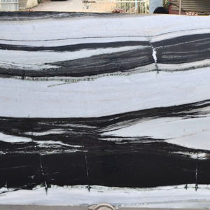 Solution de conception graphique de surface polie de dalle de marbre de granit de calcite blanche de panda de style moderne pour l'application d'immeuble de bureaux - Product Image 1