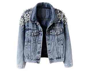 Ventes en gros de manteaux pour femmes grande taille multicolores à boutons, nouvelle mode, et vestes en jean, hiver 2024, vestes en jean personnalisées - Product Image 2