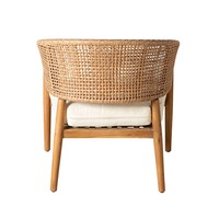 Fauteuil de salon d'extérieur moderne en teck et osier, canapé une place pour jardin, ferme, parc, hôtel, plage – Mobilier de jardin durable