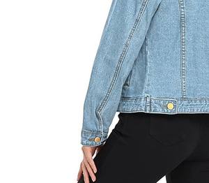 Chaqueta vaquera de manga larga de alta calidad para mujer, chaqueta vaquera cómoda ligera de última moda para mujer con tasa ajustable - Product Image 5