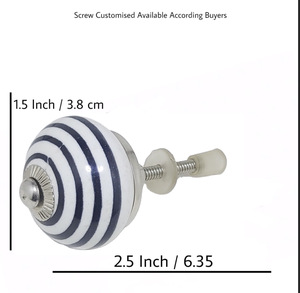 Vente en gros de boutons en céramique avec bandes noires et poignées de tiroir en métal Utilisation de commode de salon pour la cuisine Chambre à coucher Armoire - Product Image 3