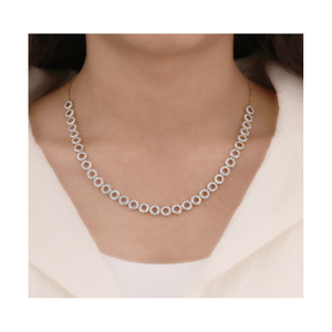 Modern Circle Pendant Necklace with Sparkling <b>Crystals</b> Stylish Jewelry for Women Daily Wear and Special Occasions - Product Image 4