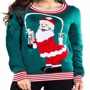 เสื้อสเวตเตอร์คอกลมสำหรับผู้หญิงเสื้อสเวตเตอร์คริสต์มาสแขนยาวทรงพอดีตัวและนุ่มมาก - Product Image 6