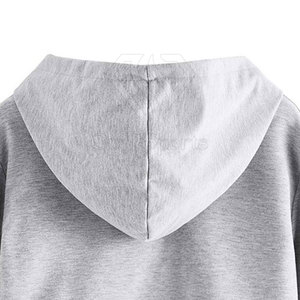 เสื้อครอปฮู้ดดี้ผู้หญิงสไตล์ล่าสุด สตรีทแวร์ สีพื้น ผ้าฝ้าย 100%  รับสกรีนโลโก้ด้านหน้า คุณภาพสูง สำหรับฤดูหนาว - Product Image 4