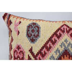 20x28 pulgadas estilo tradicional amarillo lana almohada geométrica Vintage estampado decorativo acento tejido cojín - Product Image 2