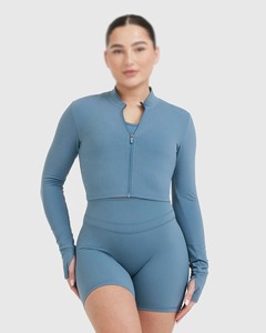 Veste de sport à manches longues et fermeture éclair pour femmes Fitness Winter Warm Gym Yoga Top Activewear Running Workout Coats Clothes - Product Image 2