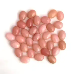 Best Quality Wholesale Natural Custom Size Pink Opal Gemstone Jewelry Making Cabochons Oval Shape Stones Wholesale Supplier