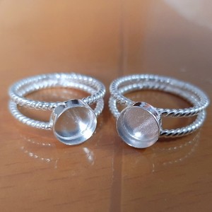 Ajuste de anillo de bisel redondo de 4MM de cuerda doble de plata esterlina, montaje en blanco para joyería personalizada de resina, Base de anillo DIY, banda trenzada - Product Image 4