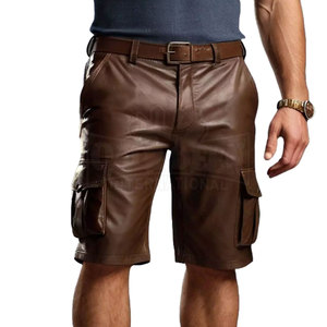 Pantalones cortos de cuero de primera calidad para hombre, informales, cómodos, duraderos, transpirables, diseño elegante, moda de verano para exteriores, ropa de uso diario - Product Image 1