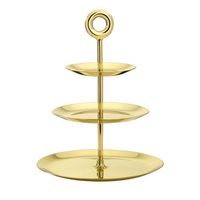 Vente en gros Porte-gâteau à 3 niveaux Porte-gâteau à 3 niveaux pour mariages et fêtes Métal Moderne à 3 niveaux Métal Argenté Nickel et Doré