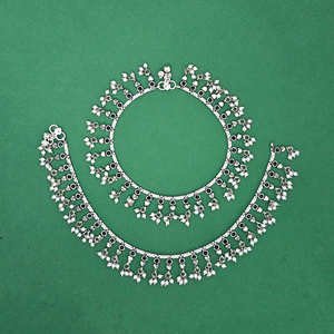 Moti Payal Tobilleras de moda con revestimiento oxidado para mayoristas en India - Product Image 1