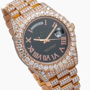 Rb đá quý IGI chứng nhận vvs moissanite thép không gỉ Đồng hồ cơ khí với phong trào ETA Tự động ngày trăng giai đoạn cho nam giới - Product Image 1