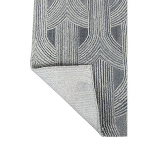 Alfombra de Lana Tejida a Mano Jaipur Rugs ZA Tahn-7075 Azul con Patrón Geométrico para Uso Doméstico - Colección Pathways - Product Image 5