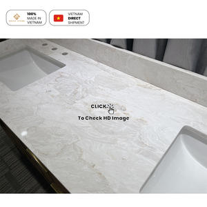 Dalles de pierre de quartz artificielle NV616 pour la décoration intérieure, antibactériennes, grand format, projets résidentiels, maisons de luxe, plans de travail - Product Image 3