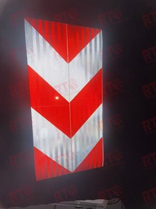 Tấm phản quang lăng trụ cường độ cao cho xe tải 135mm x 565mm rơ moóc phía sau đánh dấu tấm phản quang màu vàng đỏ trắng Chevron - Product Image 5