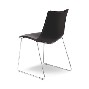 Upholstered <b>Dining</b> <b>Chair</b> with Chromed Metal Sled Base - Product Image 2