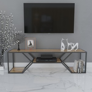Soporte de TV de Madera Minimalista de 2 Niveles 160x37x45cm KTV68039 - Product Image 1