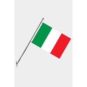 Ensemble de mât de drapeau télescopique mural pour l'Italie, avec bannières en polyester et techniques d'impression numérique pour les graphiques - Product Image 1