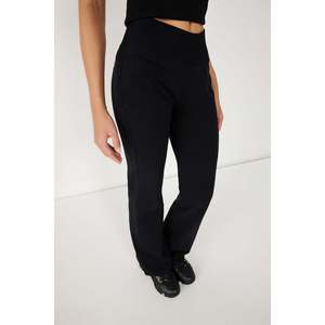 Pantalon évasé décontracté en coton avec taille élastique sécurisée, taille haute, jambe large, respirant et léger, design froissé coloré - Product Image 5