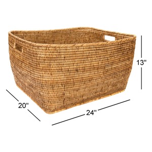 <b>Rectangular</b> Rattan <b>Basket</b> with Seamless Woven Design Handmade <b>Storage</b> <b>Baskets</b> Natural Rattan Modern Multifunction Made in Viet - Product Image 2