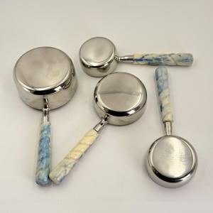 High Quality Stainless Steel <b>Measuring</b> <b>Cup</b> <b>Set</b> Round Resin Handle Coffee Beans Powder Liquid <b>Measuring</b> <b>Cup</b> Long Handle - Product Image 5