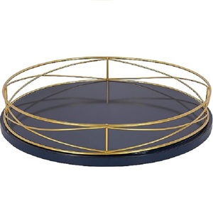 Nouveau plateau de service de nourriture de forme ronde noire en métal solide conçu avec plateau de produit d'ustensiles de cuisine fini enduit de poudre pour la maison - Product Image 4