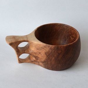 Taza de madera Natural 100% para cerveza y Artículos de bar y mesa con asa Taza de cerveza Taza de café hecha a mano - Product Image 4