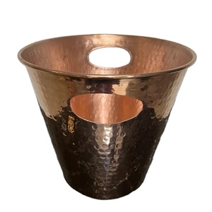 Cubo de hielo de vino de cobre de diseño martillado, con asas, para hoteles, restaurantes, con logotipo personalizado, tamaño de embalaje - Product Image 1